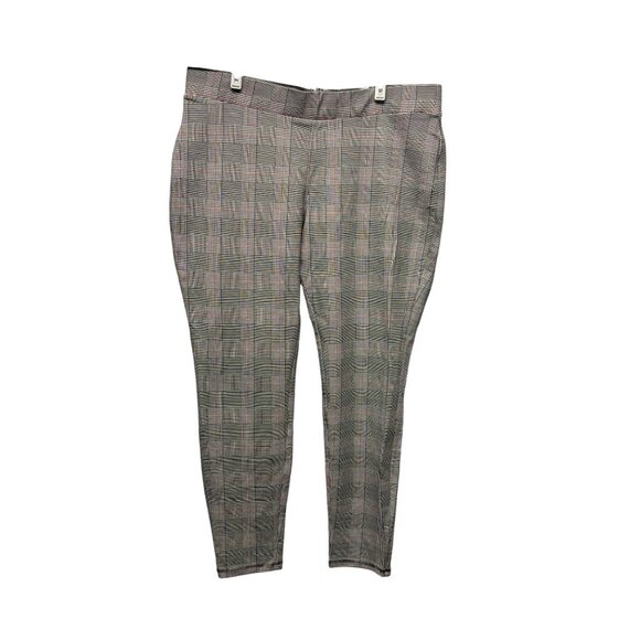Time And Tru Womens Skinny Pants Size XL 16-18 Mid Rise Stretch Glen Plaid NEW - Picture 1 of 7